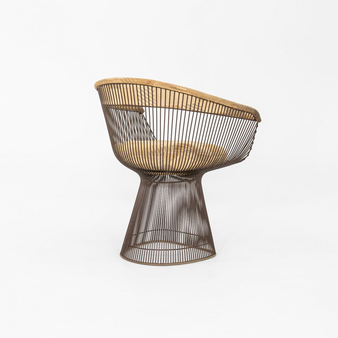 1970s Warren Platner for Knoll Dining Arm Chair in Bronze with Original Fabric