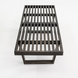 1950s George Nelson for Herman Miller Slatted Bench in Ebonized Wood, Model 4992