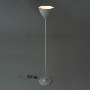 1960s Max Bill Torchiere Floor Lamp in White for B.A.G. Turgi of Switzerland