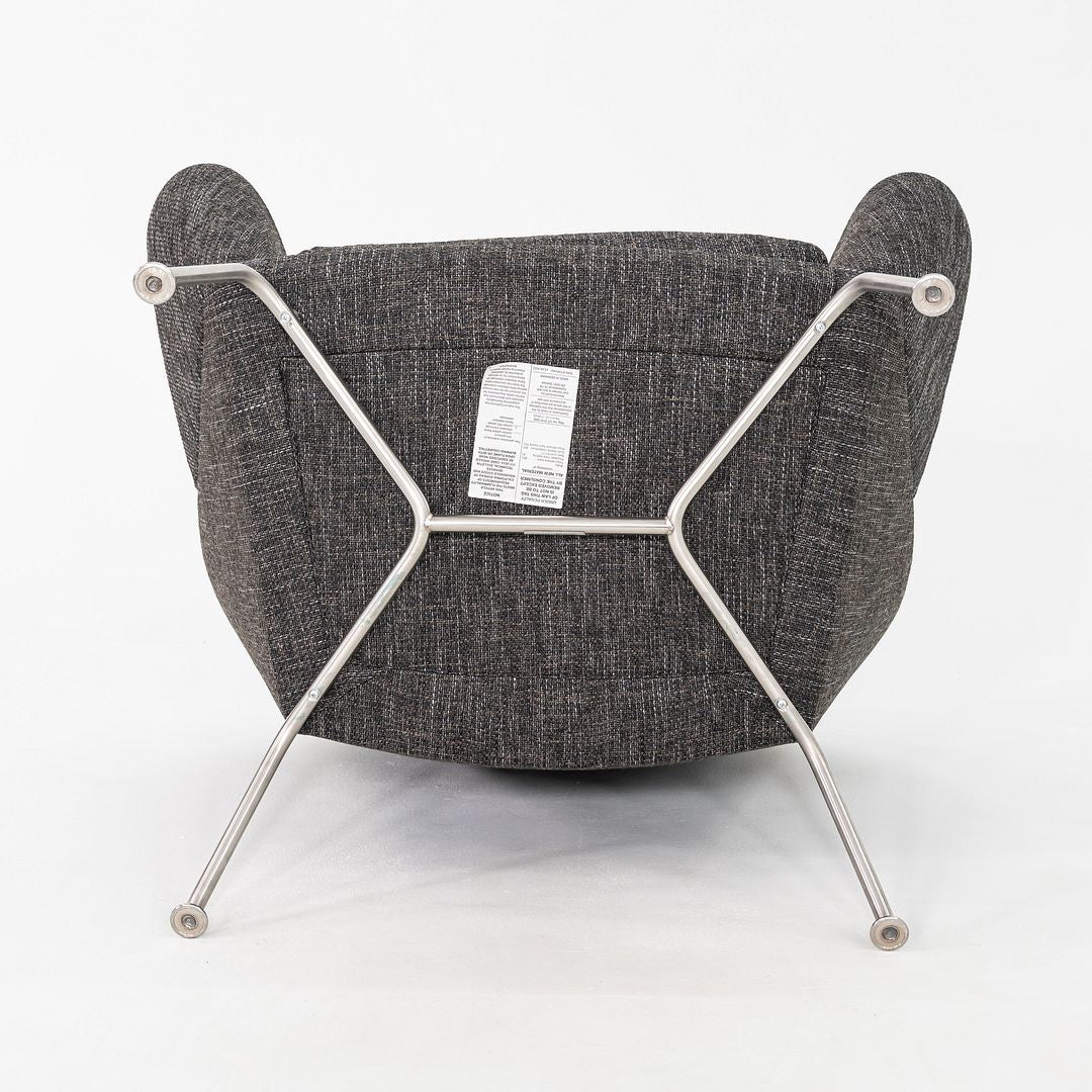 2022 CH468 Oculus Lounge Chair and Ottoman by Hans Wegner for Carl Hansen Grey Fabric 3x Available