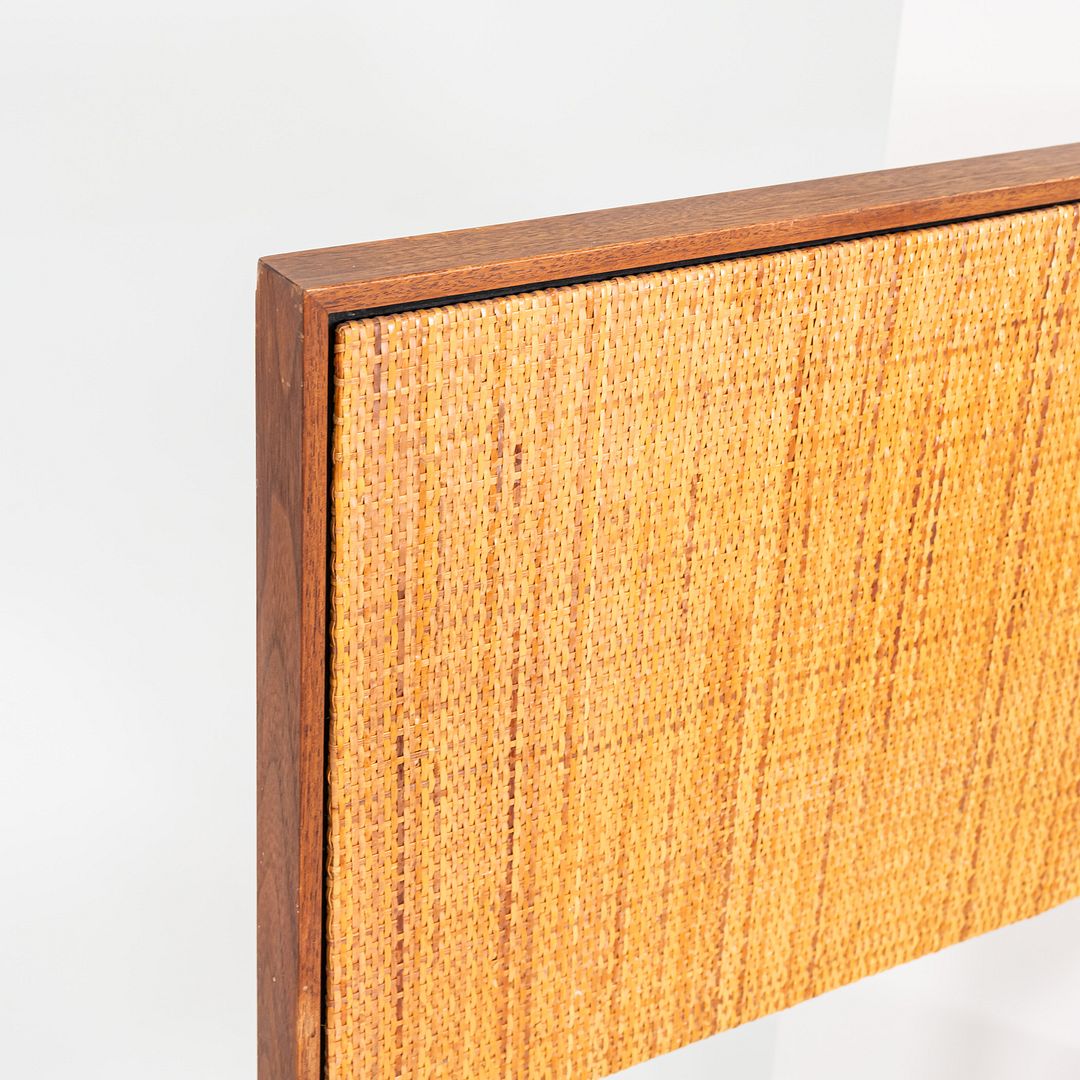 1960s Florence Knoll Cane and Walnut Full-Size Headboard, Model 740 WP 55x37"