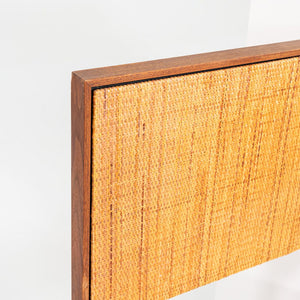 1960s Florence Knoll Cane and Walnut Full-Size Headboard, Model 740 WP 55x37"