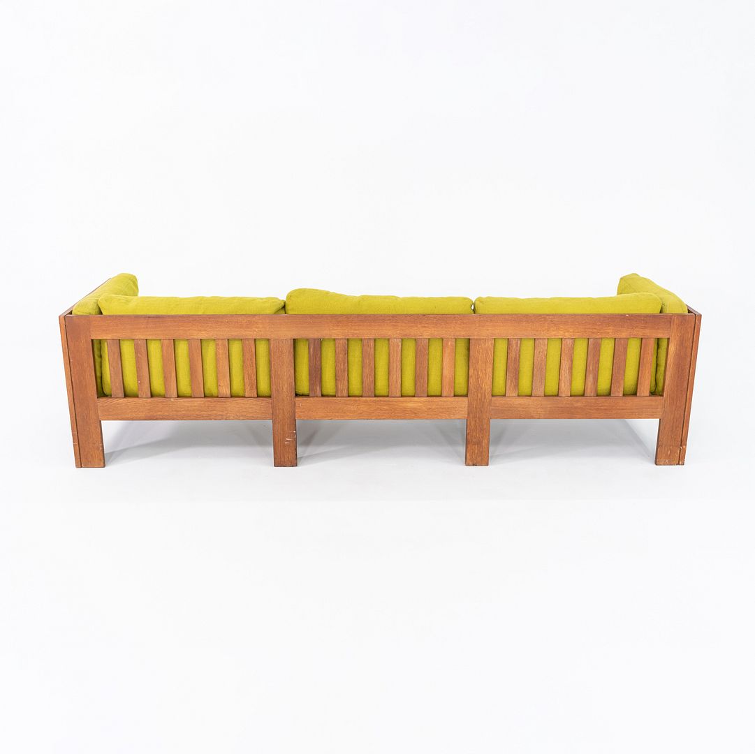 1975 Tage Poulsen Sofa w/ Lime Green Fabric Cushions for CI Designs in Oak