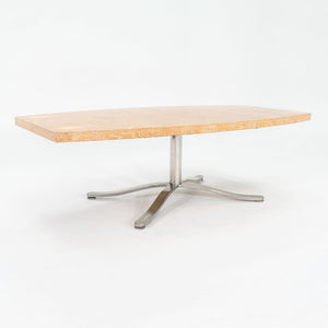 2004 Nicos Zographos Custom Burled Oak Conference Table w/ Stainless Steel Base