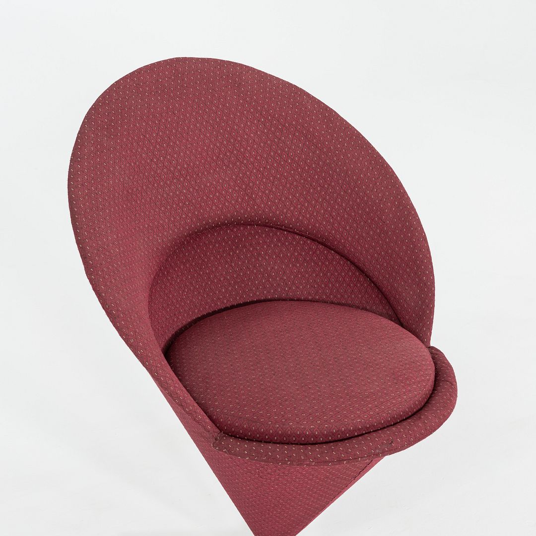 1960s Verner Panton for Plus Linje Cone Side Chair in Fabric and Chromed Steel