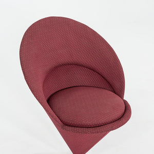 1960s Verner Panton for Plus Linje Cone Side Chair in Fabric and Chromed Steel