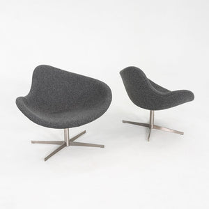2020s Pair of Flemming Busk for Hightower K2 Swivel Lounge Chairs in Grey Fabric