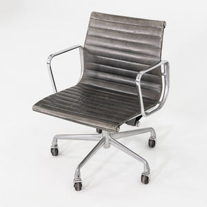 1995 Herman Miller Eames Aluminum Management Desk Chair in Grey Leather 4x Avail