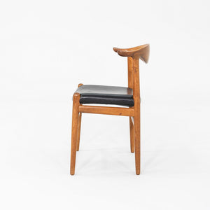 1960s Hans Wegner for Johannes Hansen JH505 Cow Horn Chair Oak w/ Black Leather