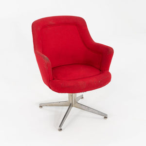 1960s Ward Bennett for Lehigh Furniture Arm Chair in Red Fabric and Aluminum
