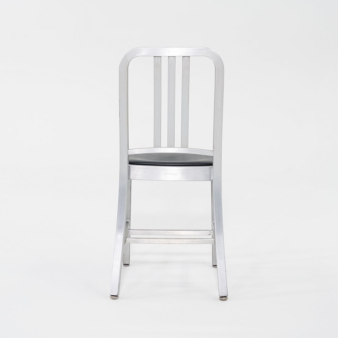 2010s Emeco 1006 Navy Dining Chair Aluminum with Black Seat Pad 35x Available