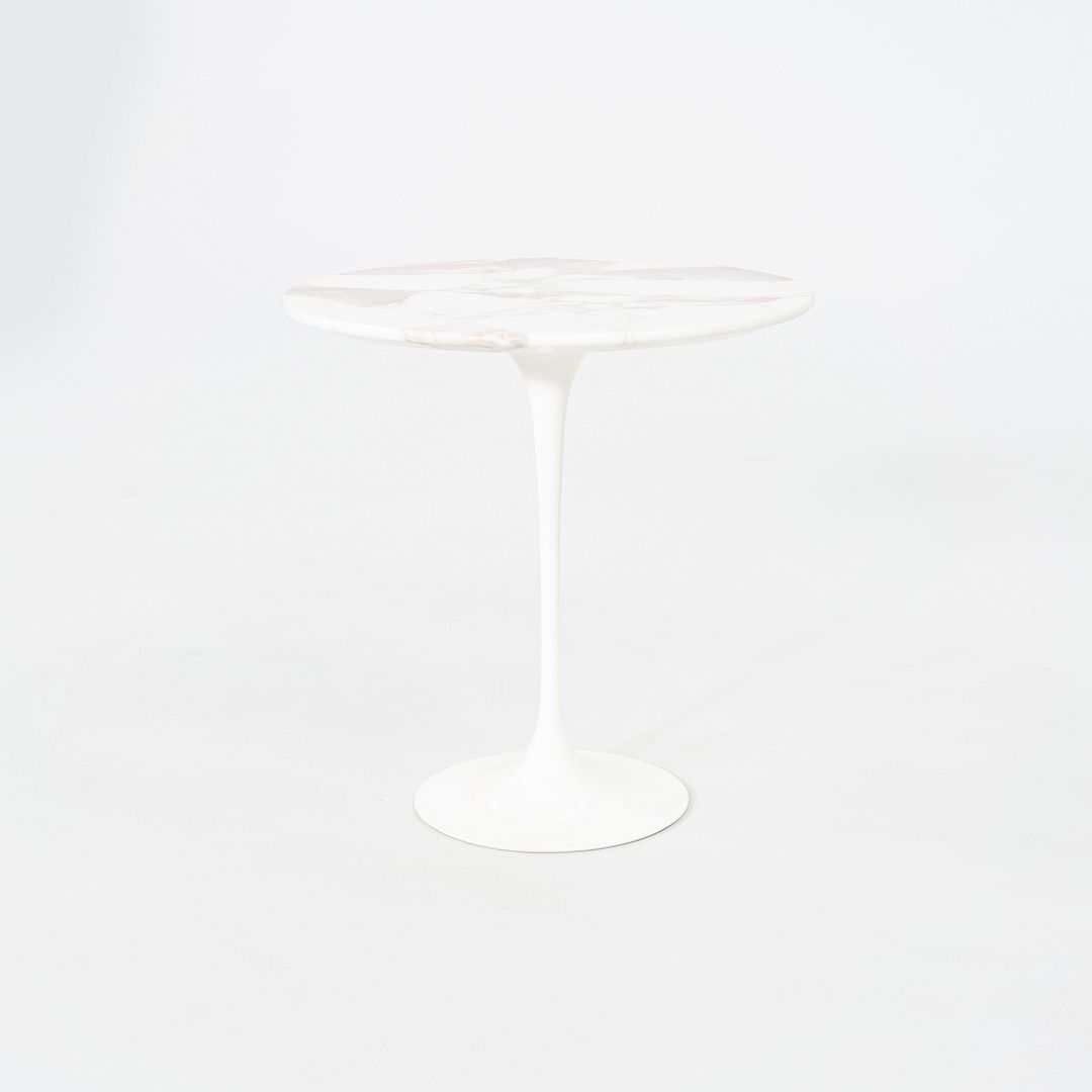 2003 Eero Saarinen for Knoll Tulip Side Table in Calacatta Gold Marble 20 inches