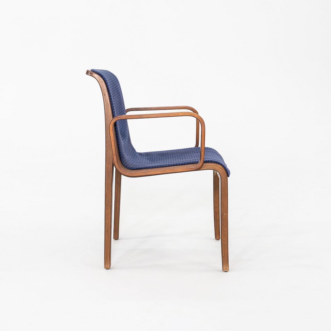 1971 Bill Stephens for Knoll 1300 Series Dining Chair in Blue Fabric and Walnut