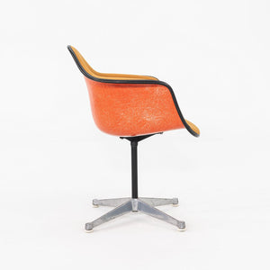 1975 Set of Three Herman Miller Eames Arm Shell Chairs PAC w/ Red/Orange Shells