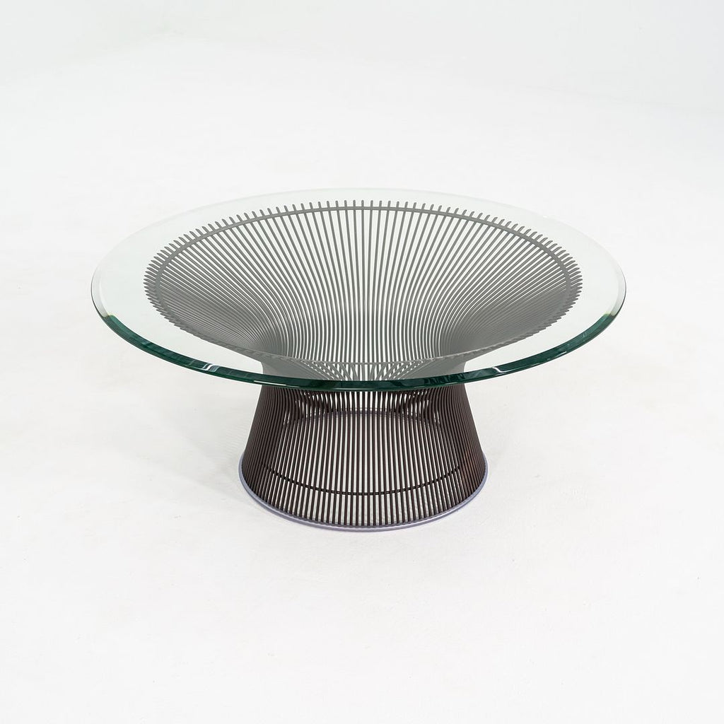 SOLD 2018 Warren Platner for Knoll Coffee Table with 36"Glass Top and Bronze Base