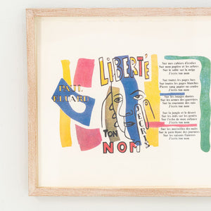 Liberte Poeme-Objet Silkscreen Print Fernand Leger Illustration Paul Eluard Text