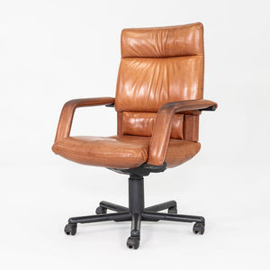 1980s Mario Bellini & Dieter Thiel for Vitra Figura Office Chair Cognac Leather