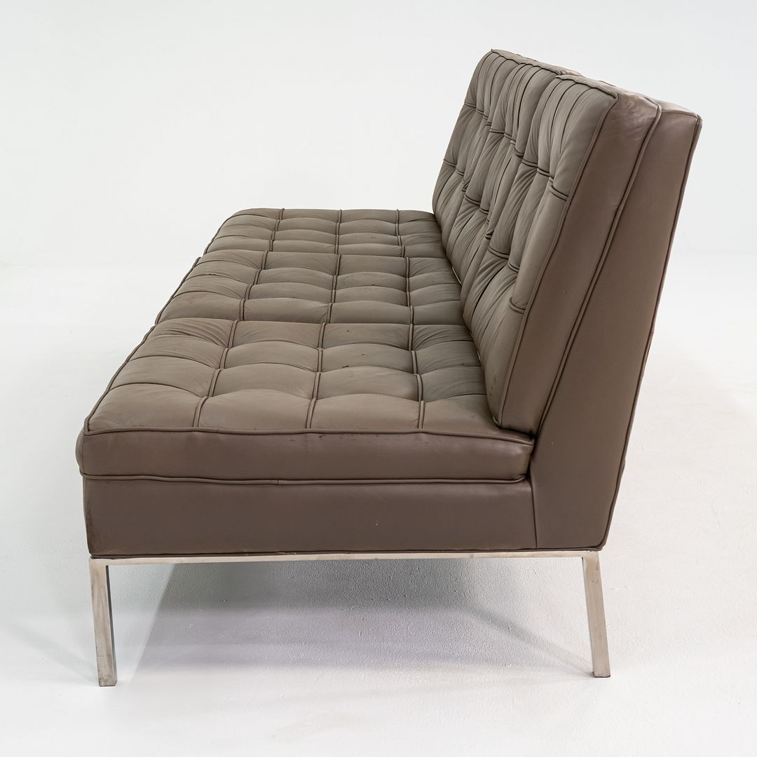 1960s Gordon Bunshaft and Davis Allen of SOM Three Seat Sofa in Brown Leather