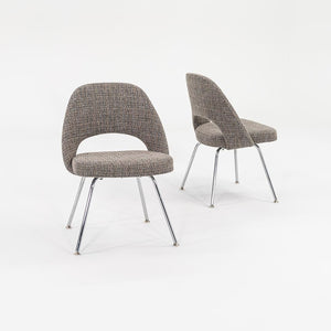 SOLD 2009 Executive Side / Dining Chair, Model 72C by Eero Saarinen for Knoll in Chromed Steel and Grey Fabric 8x Available