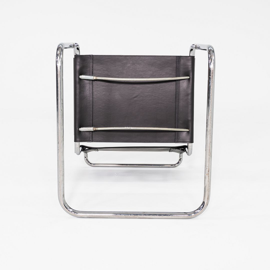 1980s Pair of Mart Stam Thonet S34 Cantilever Dining Chairs New Black Leather
