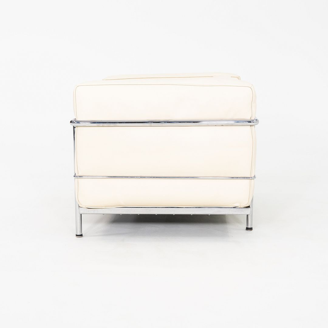 2000s Le Corbusier Jeanneret Perriand for Cassina LC3 Club Lounge Chair in Ivory