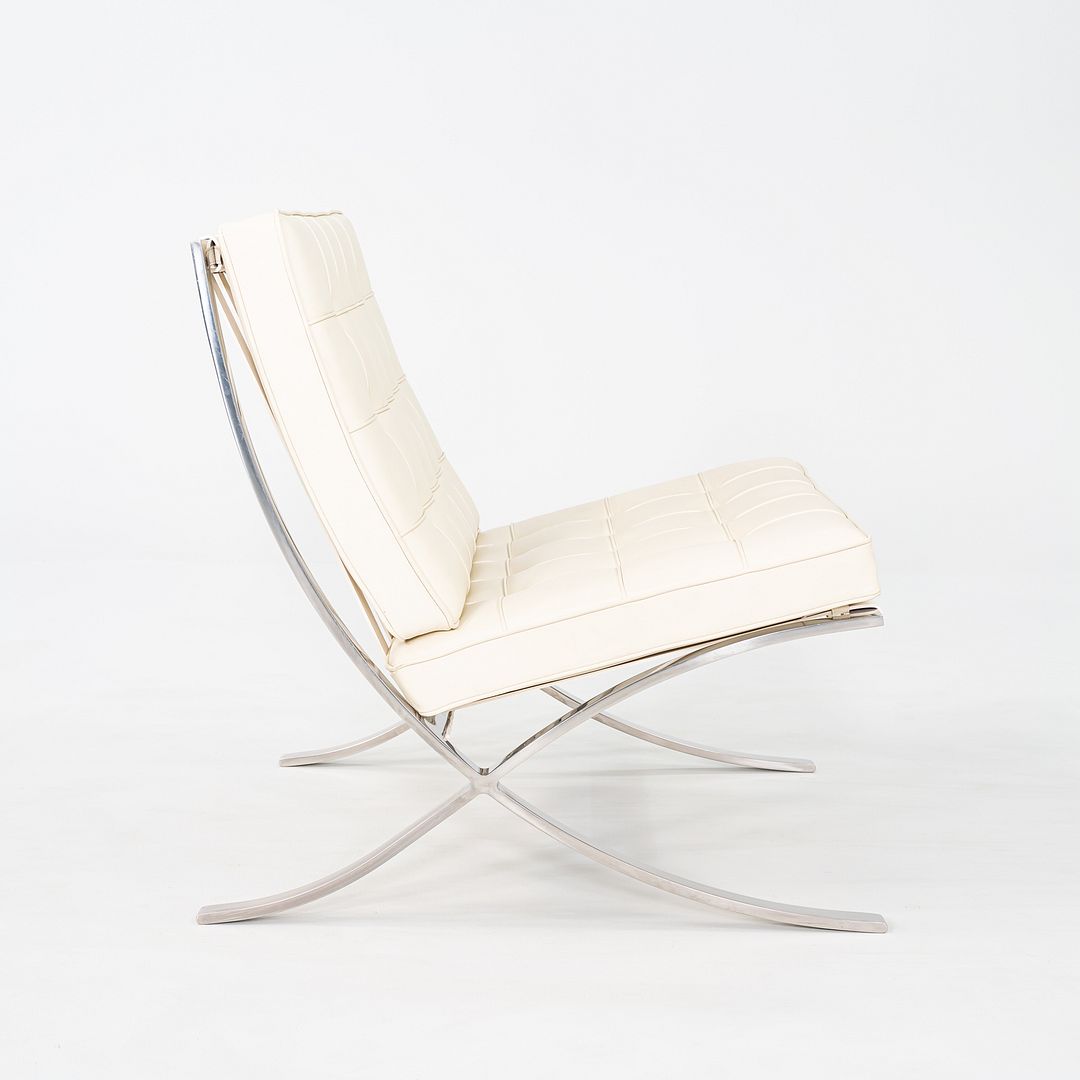 1970s Pair of Mies van der Rohe Knoll Barcelona Chairs with Stainless Frames