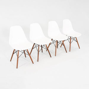 2021 Herman Miller Eames DSW Dining Side Chair in White w/ Walnut Base 12x Avail
