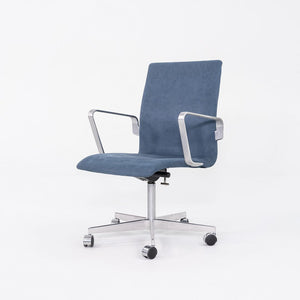 2023 Arne Jacobsen for Fritz Hansen Low Oxford Desk Chairs in Blue Suede 12+ Available