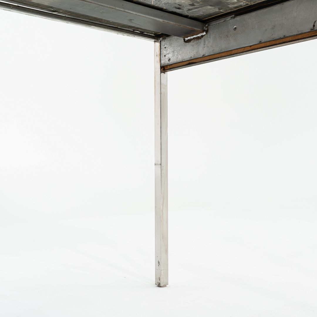 1960s Gordon Bunshaft and Davis Allen of SOM Stainless, Marble, and Wood Table