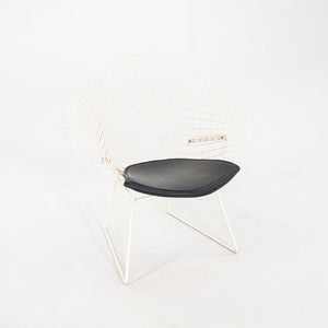 1960s Harry Bertoia for Knoll Diamond Lounge Chair w/ Black Leather Seat Cushion