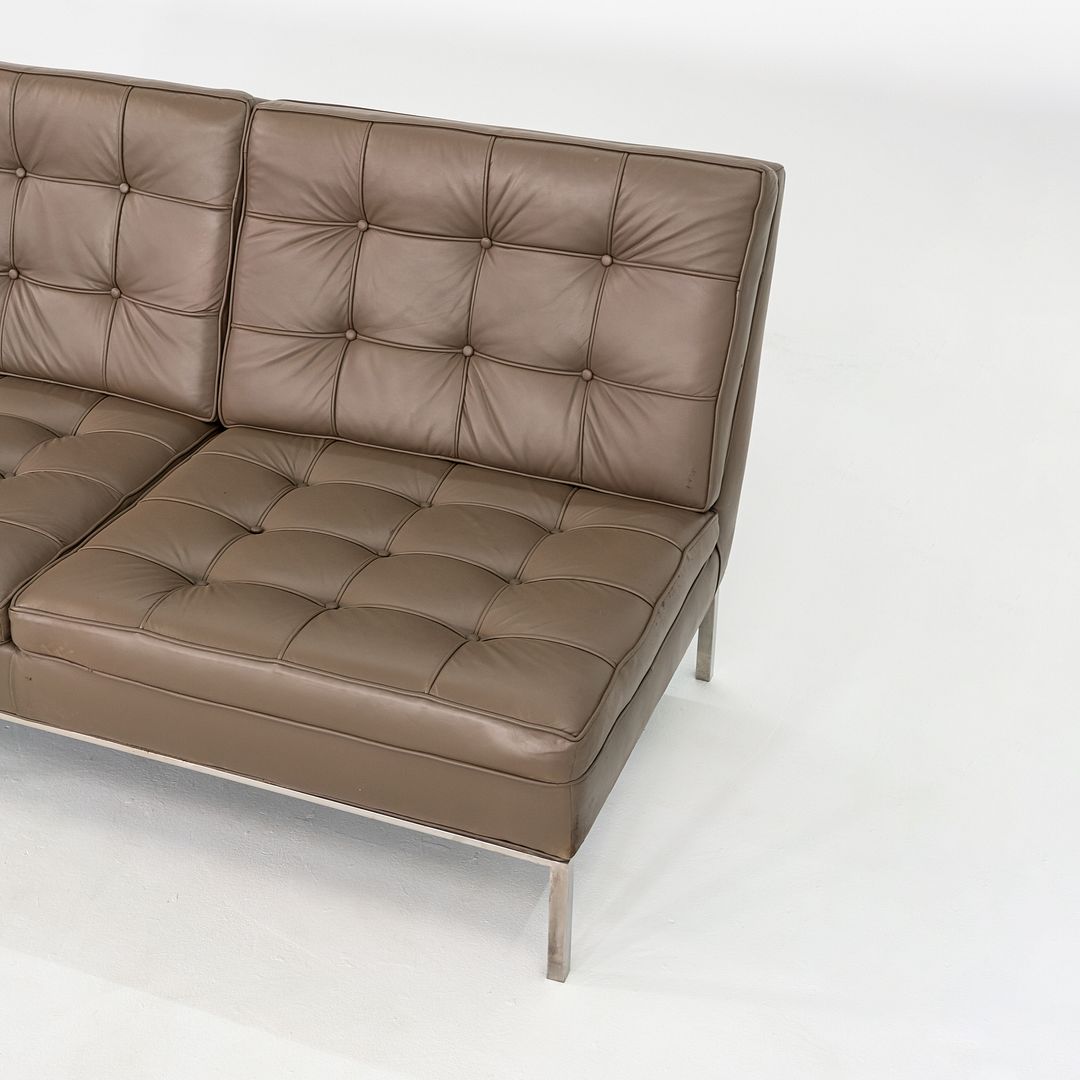 1960s Gordon Bunshaft and Davis Allen of SOM Three Seat Sofa in Brown Leather