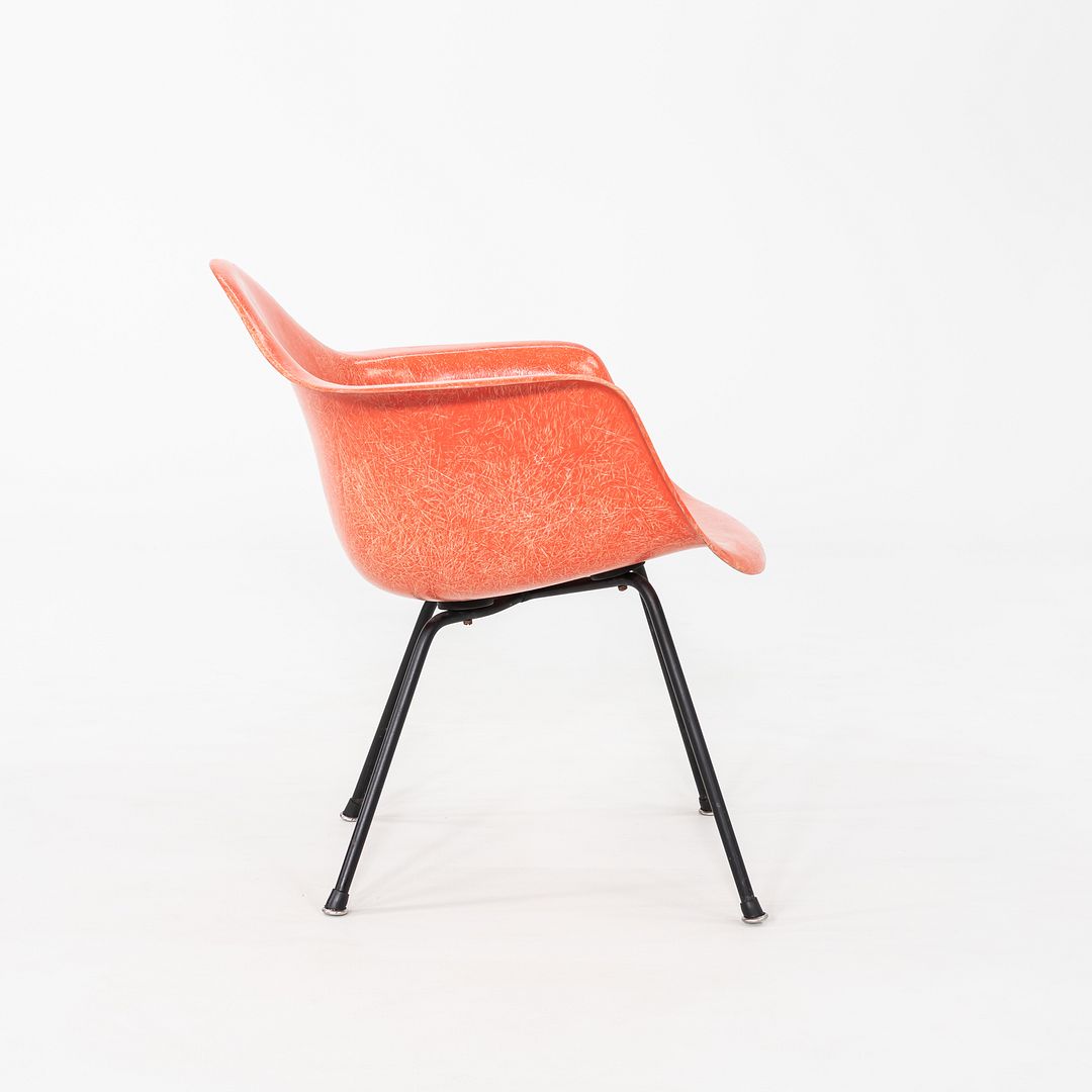 C. 1953 Pair of Herman Miller Eames Zenith MAX Fiberglass Arm Shell Chairs Red