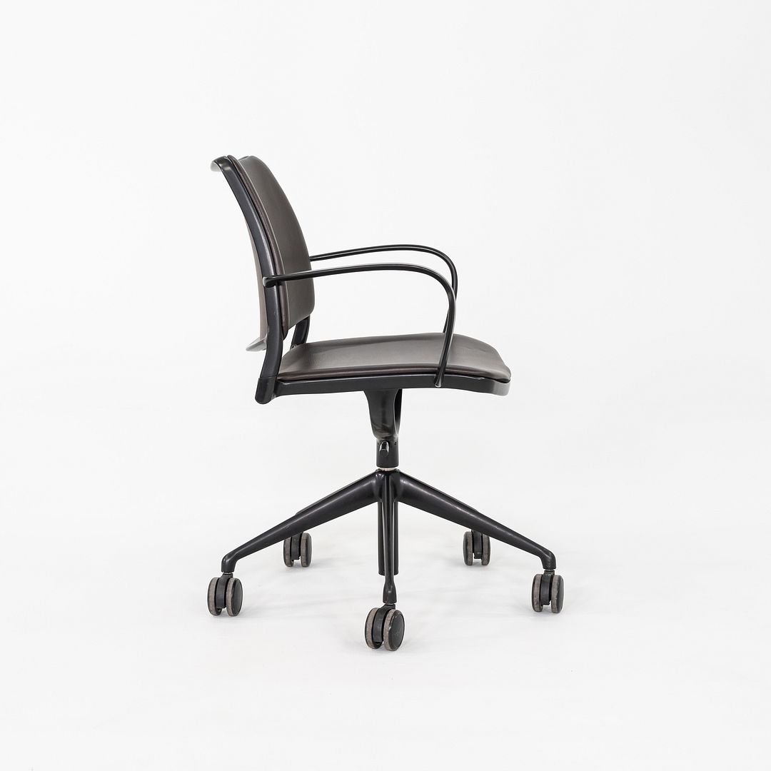 2010s Jesus Gasca for STUA Gas Desk Chair Brown Leather w/ Black Frame 6x Avail