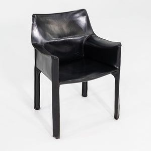 1990s Pair of Mario Bellini Cab 413 Leather Armchair for Cassina Black Leather