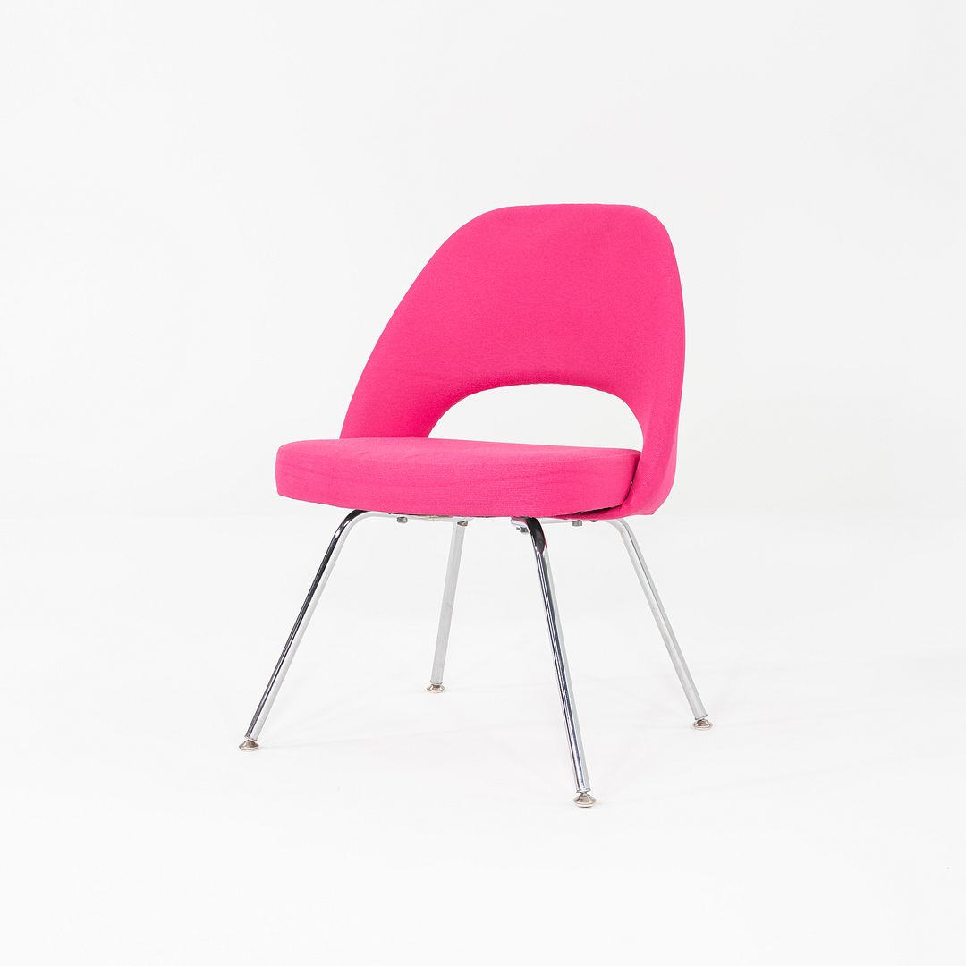 2015 Eero Saarinen for Knoll Armless Executive Dining Chair Pink Fabric 3x Avail