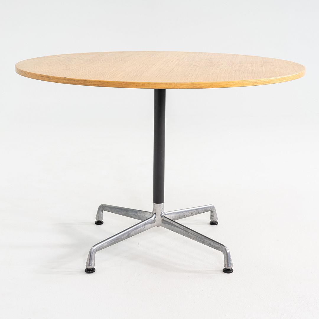 1999 Herman Miller Eames Aluminum Group Cafe / Dining Table with Wood Top 42"