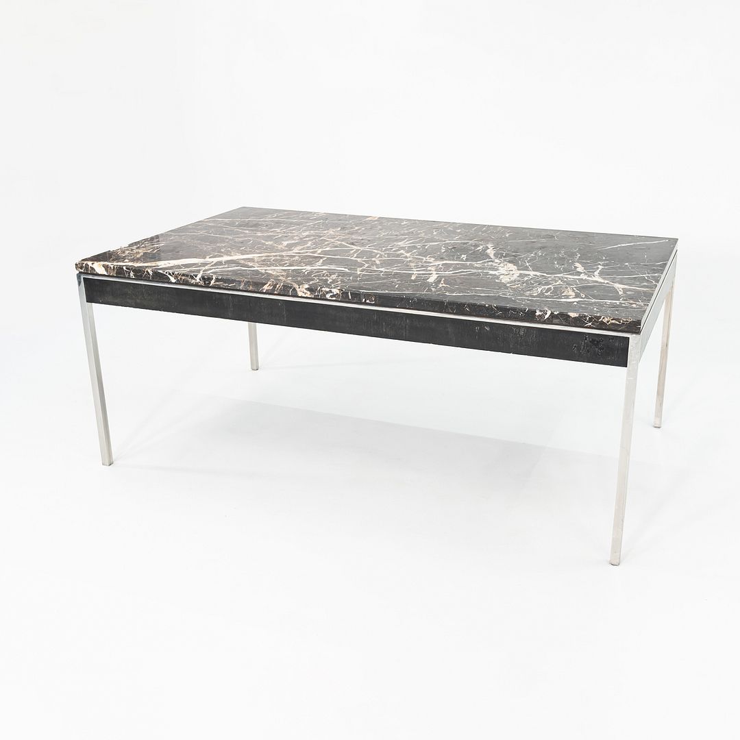 1960s Gordon Bunshaft and Davis Allen of SOM Stainless, Marble, and Wood Table