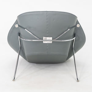 2010s Eero Saarinen for Knoll Medium Womb Lounge Chair in Grey Leather 3x Avail