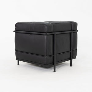 2000s Le Corbusier for Cassina LC2 Petite Club Lounge Chair in Black Leather