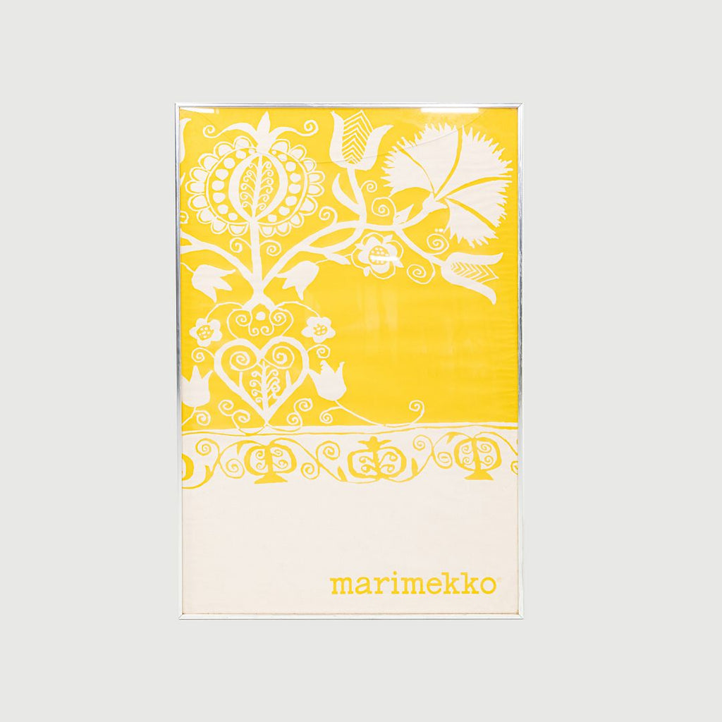 Rare 1960s Marimekko Finland Steel Framed Poster in Yellow by Fujiwo Ishimoto