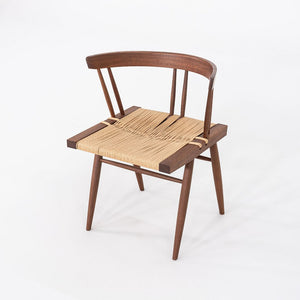 SOLD 2014 Set of Six Mira Nakashima Grass Seated Dining Chairs in Black Walnut