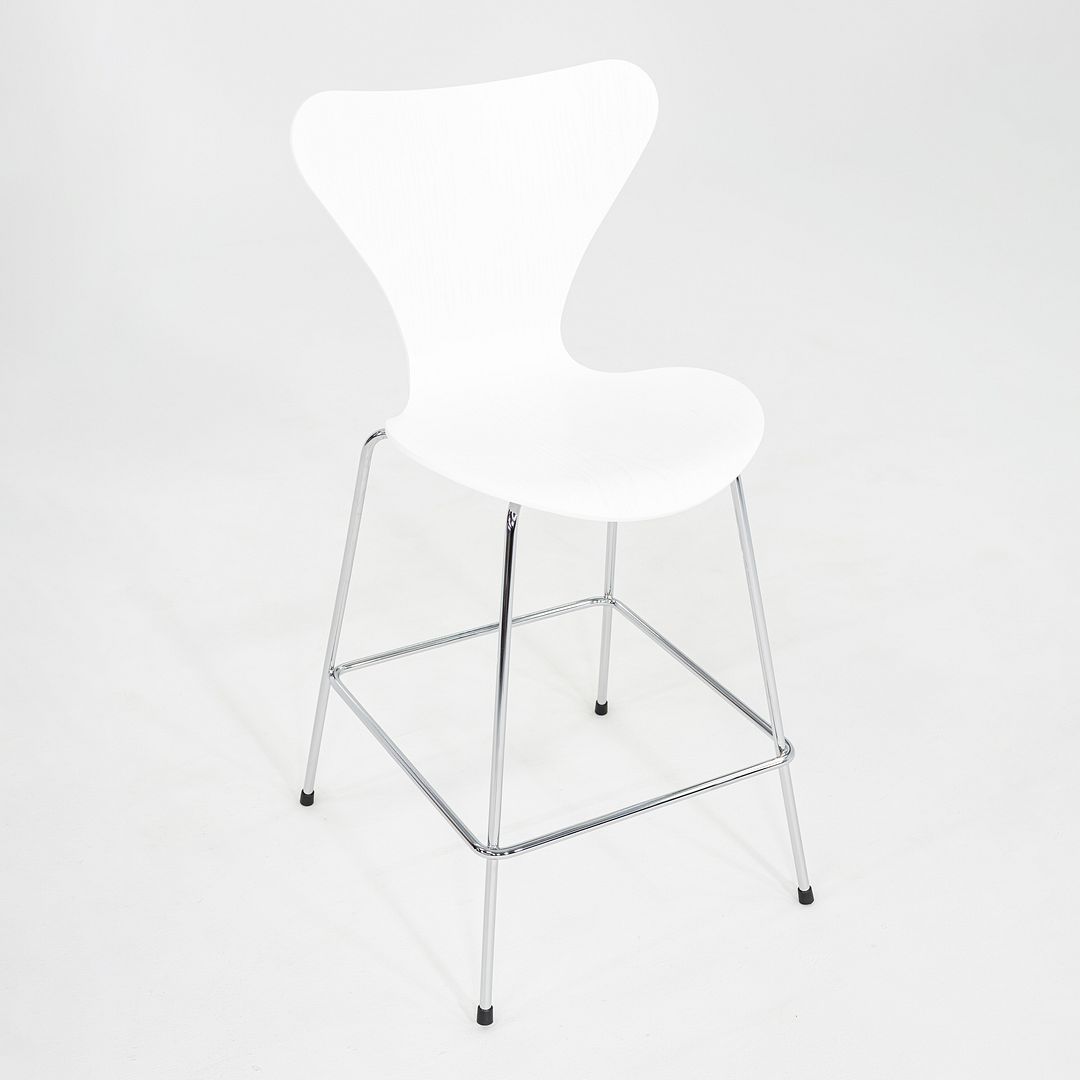 2024 Arne Jacobsen for Fritz Hansen Series 7 Counter Stool Painted Ash w/ Chrome