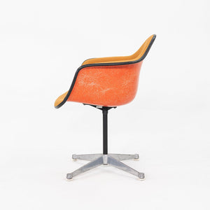 1975 Set of Three Herman Miller Eames Arm Shell Chairs PAC w/ Red/Orange Shells
