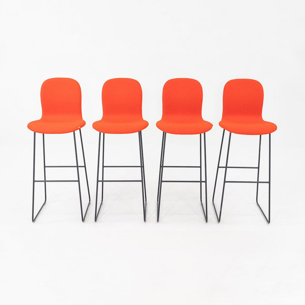 2010s Set of Four Jasper Morrison for Cappellini Tate Bar Stools in Red Fabric