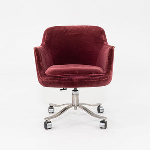 1980s Pair of Nicos Zographos CH 6 Alpha Bucket Desk Chairs in Burgundy Fabric