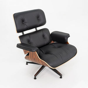 2024 Herman Miller Eames Lounge Chair and Ottoman in Black Leather and Santos Palisander
