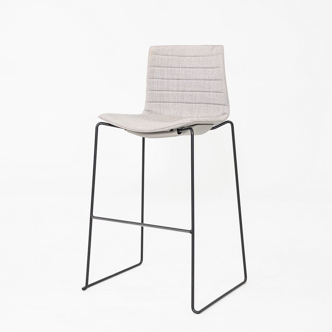2010s Pair of Lievore Altherr Molina for Arper Catifa 46 Bar Stool Grey Fabric