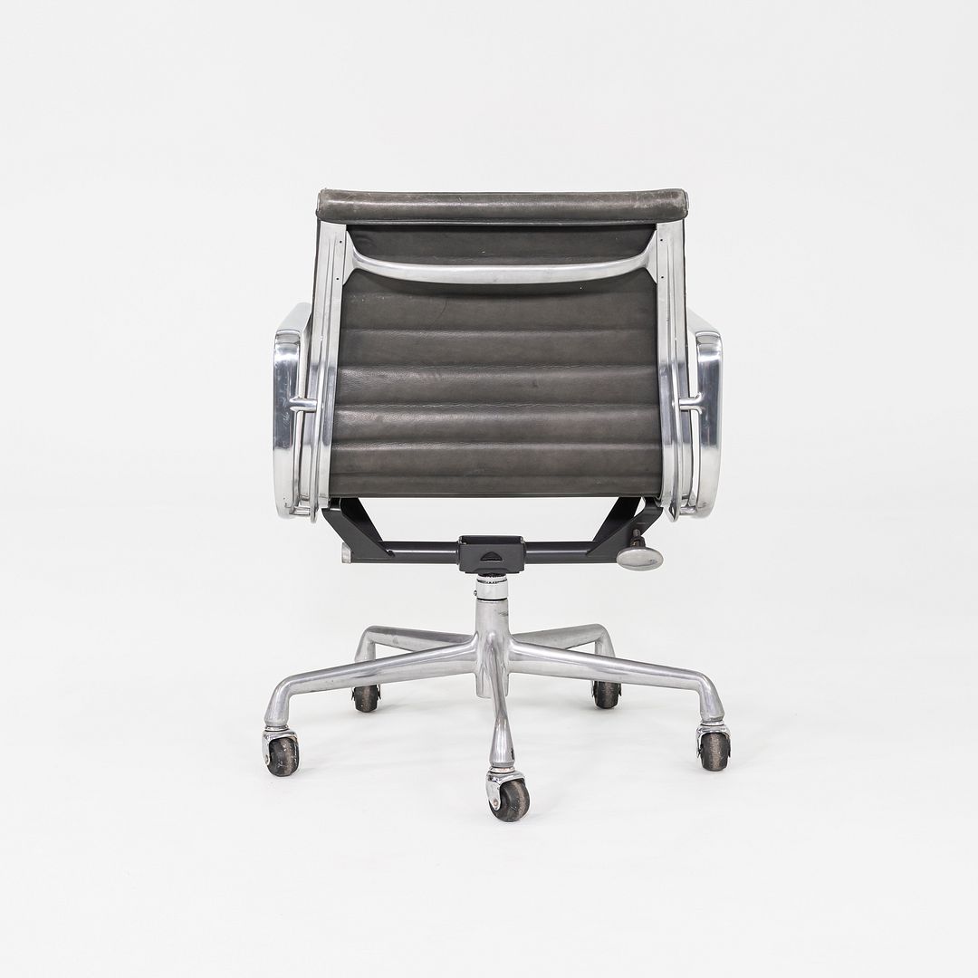 1995 Herman Miller Eames Aluminum Management Desk Chair in Grey Leather 4x Avail