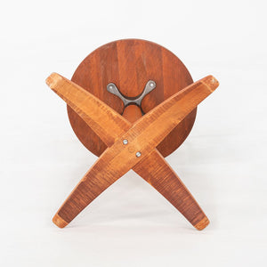 1990s Shaker Workshops Swivel Chair Revolver Stool in Cherry Wood Made in USA