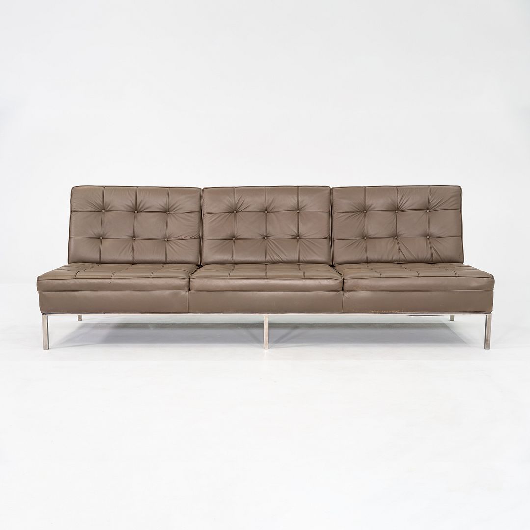1960s Gordon Bunshaft and Davis Allen of SOM Three Seat Sofa in Brown Leather